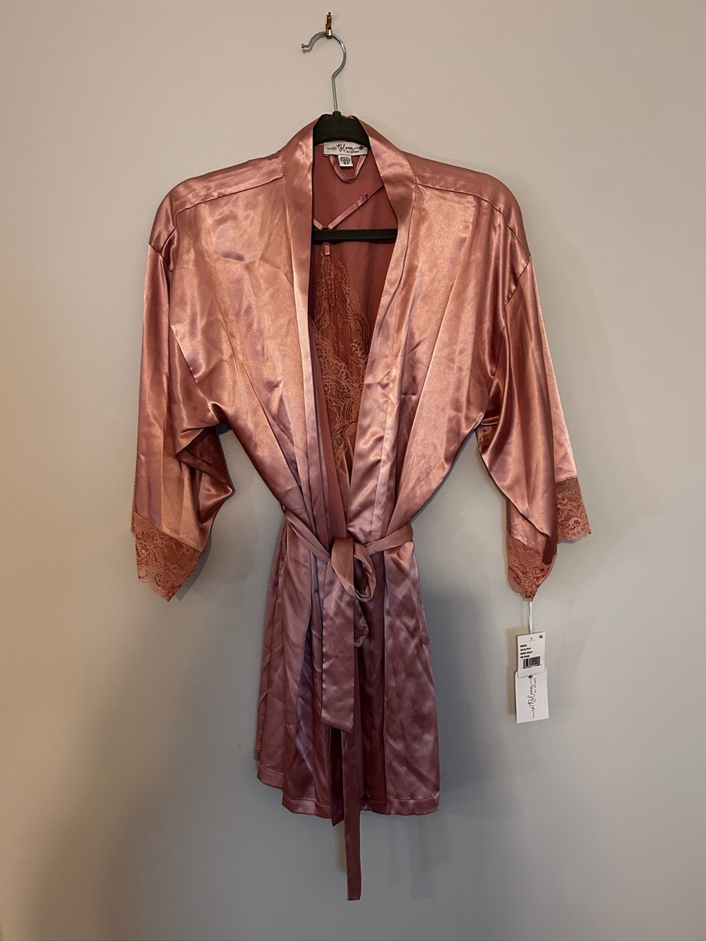 In Bloom by Jonquil Dusty Rose Satin Robe and Babydoll